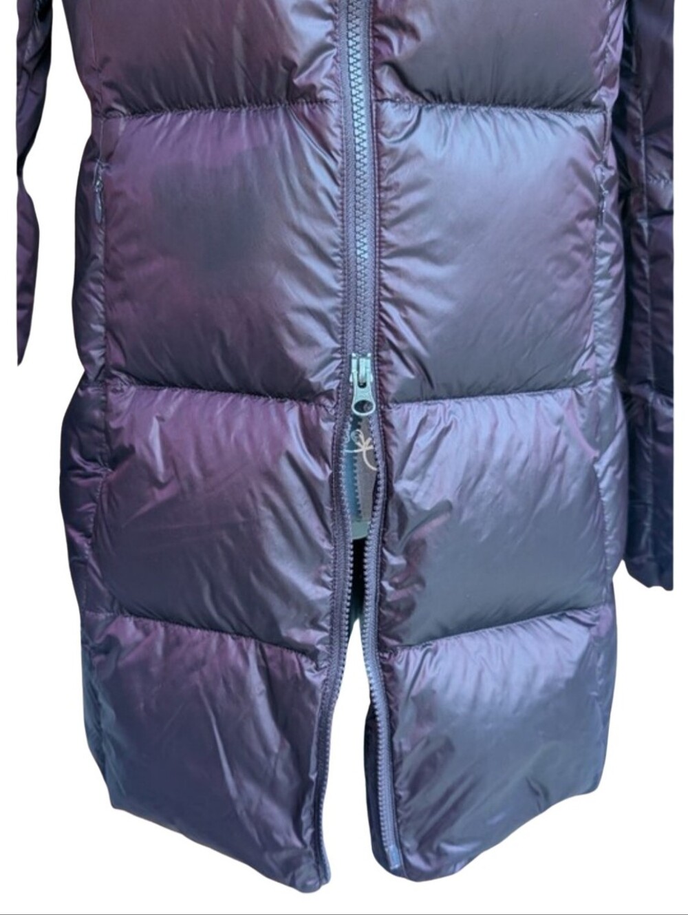 Eddie Bauer Luna Peak Down Parka Jacket Hooded Puffer Coat Plum Purple Small - Picture 5 of 9